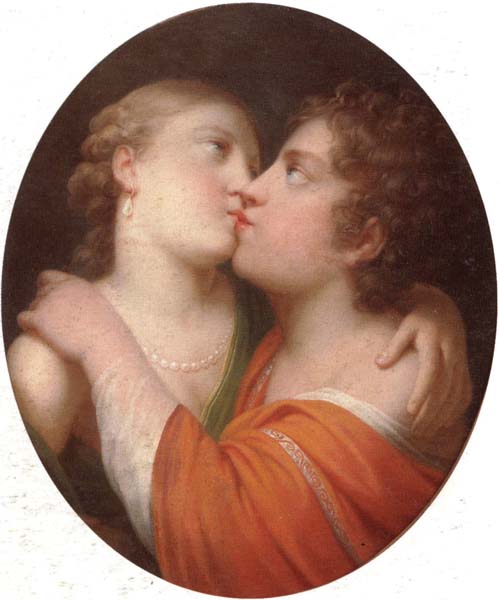 unknow artist Two lovers embracing